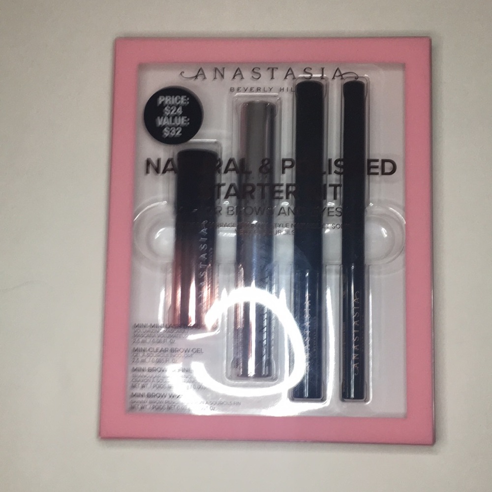 Anastasia Natural and Polished Starter Kit for Brows and Eyes Dark Brown NWT